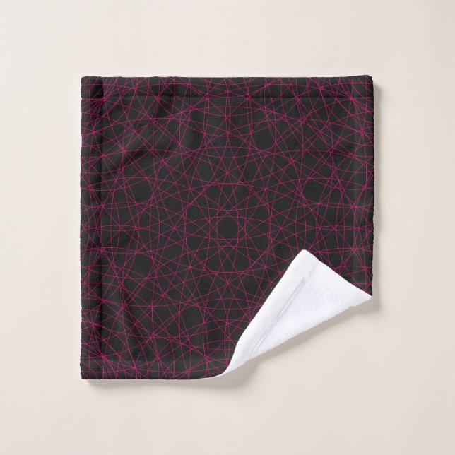 Toalha De Rosto Tecido de Wash Neon Web Pattern - Personalizável (Pano de lavar)