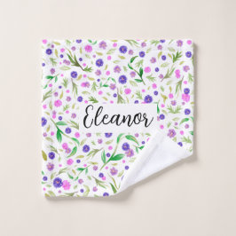 Toalha De Rosto Tela de Lava com Skincare Floral com Nome Personal