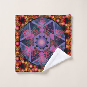 Toalha De Rosto Teste padrão da mandala de Merkabah