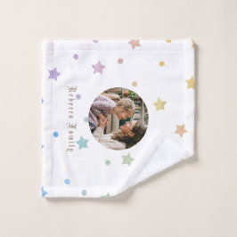 Toalha De Rosto Texto e Foto Personalizados Minimalistas