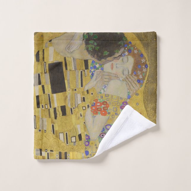 Toalha De Rosto The Kiss, Art Nouveau Oil Painting, Gustav Klimt (Pano de lavar)