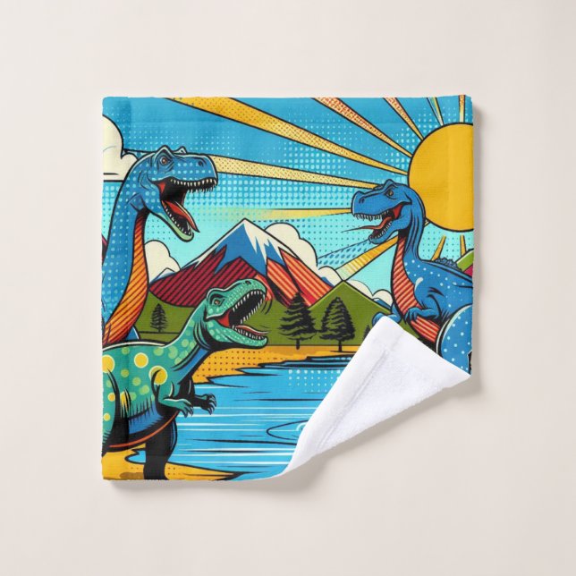 Toalha De Rosto Toalla de cara diseño dinosaurios (Pano de lavar)
