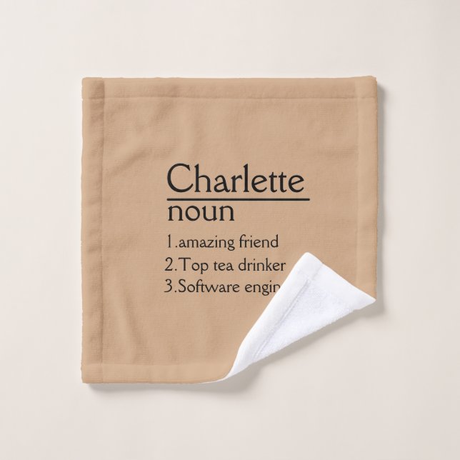 Toalha De Rosto Toque de definição de nome personalizado (Pano de lavar)