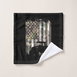 Toalha De Rosto Trator Bandeira Camuflada Caminhão de Fazenda Vint