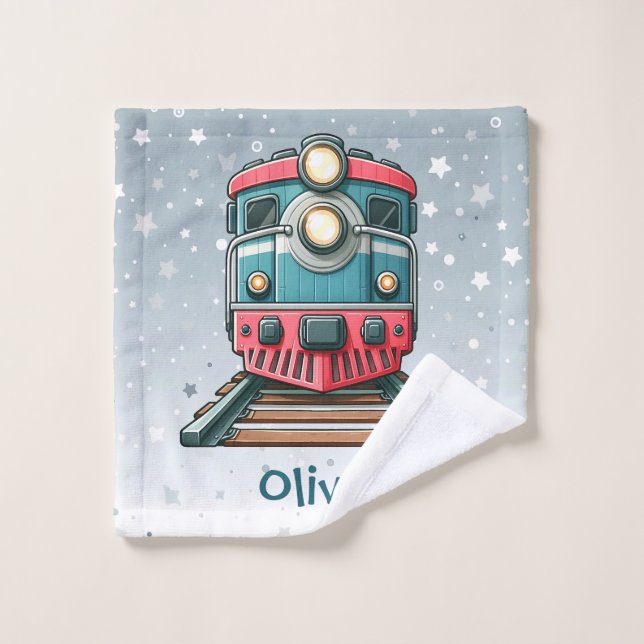 Toalha De Rosto Trem Clássico Fofo para Meninos (Pano de lavar)