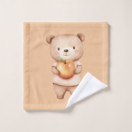 Toalha De Rosto Urso Doce Como Pêssego