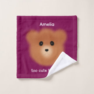 Toalha De Rosto Urso Personalizado Fofo