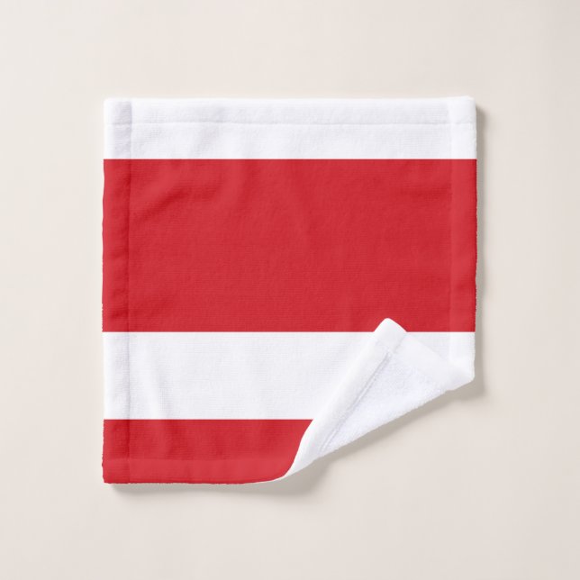 Toalha De Rosto Vermelho listrado (Pano de lavar)