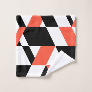 Toalha De Rosto Vermelho-negro, moderno, moderno, design geométric