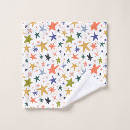 Toalha De Rosto Vibrant Colorful Star Pattern With