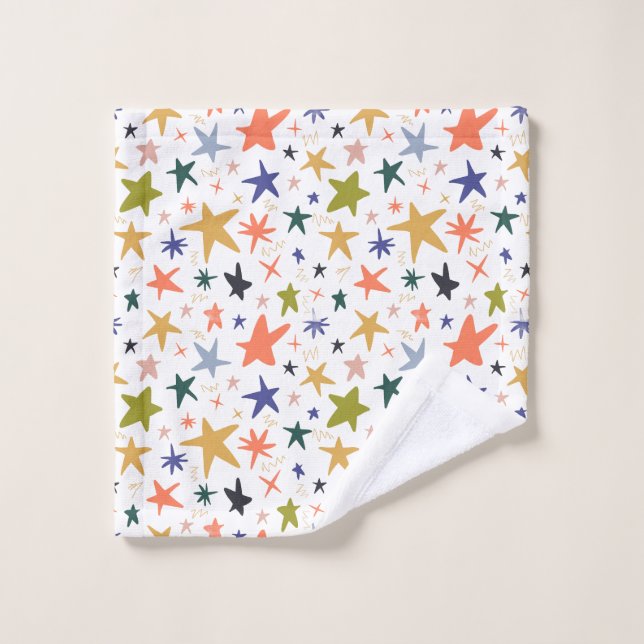 Toalha De Rosto Vibrant Colorful Star Pattern With (Pano de lavar)
