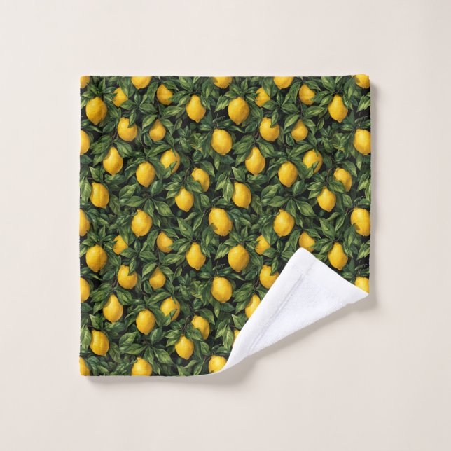 Toalha De Rosto Vibrant Lemon Citrus Tree Pattern (Pano de lavar)