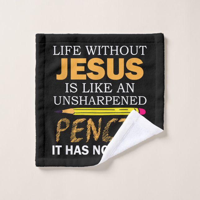 Toalha De Rosto Vida Sem Jesus Engraçado Cristão Fé Religiosa (Pano de lavar)