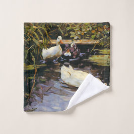 Toalha De Rosto Vintage Alexander Koester Pata em um Leed Pond