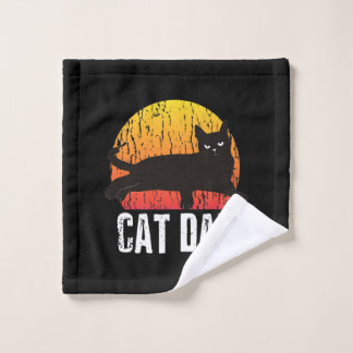 Toalha De Rosto Vintage Cat | Retro Animal Presente