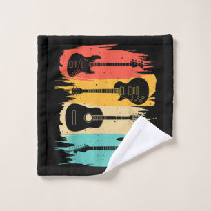 Toalha De Rosto Vintage Guitar Gift For Men Women Music Banda Guit