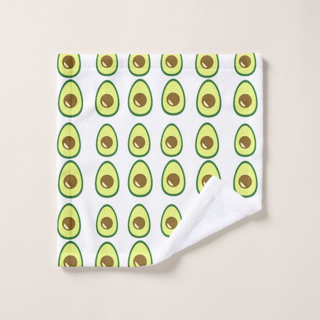 Toalha De Rosto Vocado verde fatiado em branco (Pano de lavar)