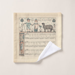 Toalha De Rosto Walter Crane Baa Baa Ovelha Negra Rima Infantil