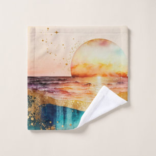 Toalha De Rosto Watercolor Beach Series Design 3