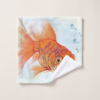 Toalha De Rosto Watercolor e Tattoo Goldfish Washclotron
