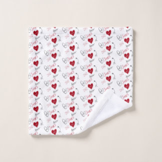 Toalha De Rosto Whimsical Doodles Hand Drawn Valentines Day