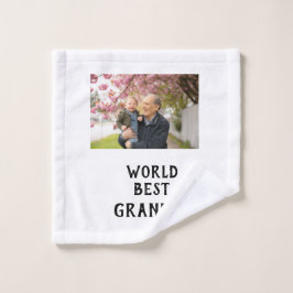 Toalha De Rosto World best Grandpa photo name father's day grandpa