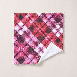 Toalha De Rosto Xadrez do Knit Tartan Verificar Padrão de Vinho Br