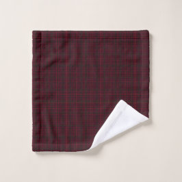 Toalha De Rosto Xadrez Escocês Burgundy Elegante