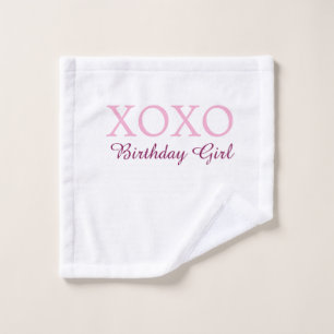 Toalha De Rosto Xoxo aniversário menina nome rosa mauve simples am