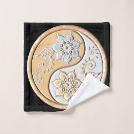 Toalha De Rosto Yin Yang de Ouro e Prata