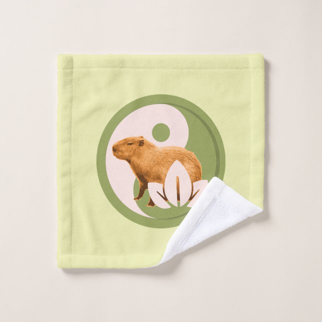 Toalha De Rosto Zen Capivara Yin Yang Nature Pacífica (Pano de lavar)
