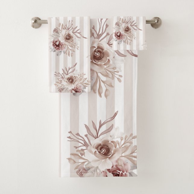 Toalha Definida Neutralmente Procura Vert Floral.  (Insitu)