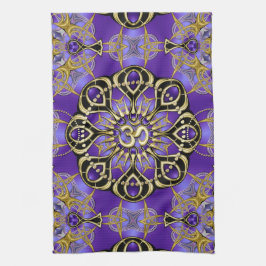 Toalha Dourado OM Purple Mandala Mindful Home Decor
