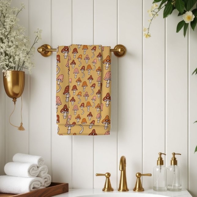 Toalha Ecletismo Retro Tons Quentes & Matizes Suav (Eclectic Retro Towel Warm Tones & Soft Hues)