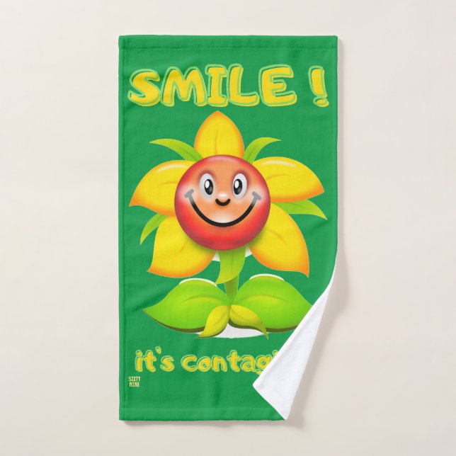 toalha engraçada de banho "SMILE" (Toalha de mão)
