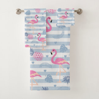 Toalha Flamingo - Rosa e Azul