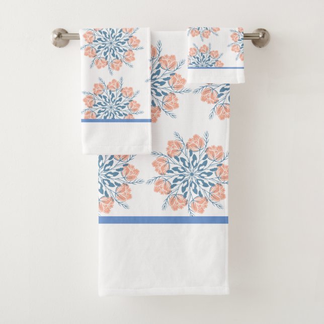 Toalha floral azul macia (Insitu)