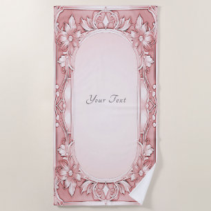 Toalha Floral de Praia Rosa
