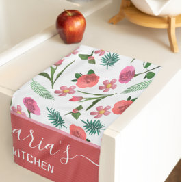 Toalha Floral Personalizada de Cozinha - Nome Pers