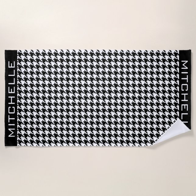 Toalha Houndstooth Beach do WB Personalizada (Frente)