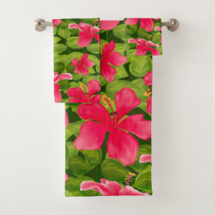 Toalha Pink Hawaiian Hibiscus Flower