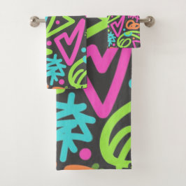 Toalha Scribble Neon - Bea Retro-Pop vibrante