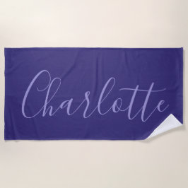 Toalha simples de praia roxa personalizada