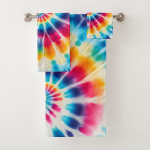 Toalha Tie Dye Arco-Íris Psicodélico