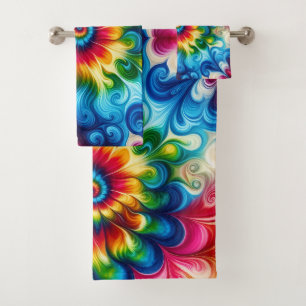 Toalha Tie Dye Arco-Íris Psicodélico