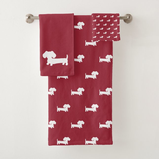 Toalha Vermelha Dachshund Bath Junta Pasta Lave Mã (Insitu)