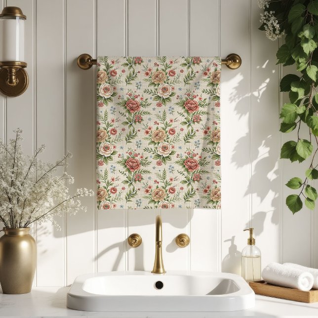 Toalhas Blush Bloom Vintage Inspiradas Acento de B (Blush Bloom Towels Vintage-Inspired Bath Accent)
