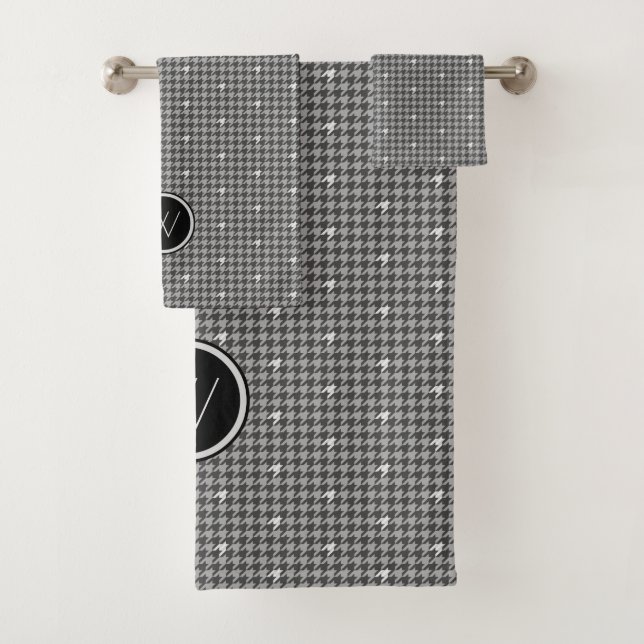 Toalhas Cinza e Conjunto de Torneiras Houndstooth de Desta (Insitu)