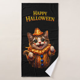 Toalhas Circus e gatinho caprichoso Halloween conjunto de