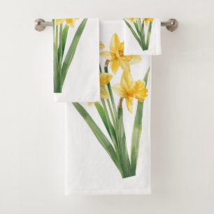Toalhas com Narcisos da Primavera, Desenho Floral